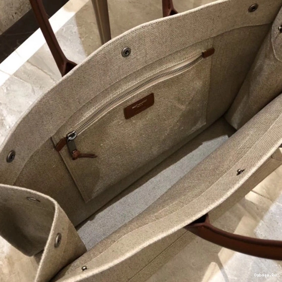 AND GAUCHE LEATHER IN TOTE LINEN YSL PRINTED RIVE BAG 0711